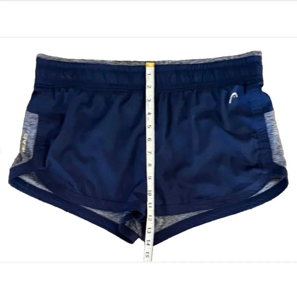 HEAD Women's Half Mile Athletic Shorts Blue Gray Running Gym Lined Athleisure